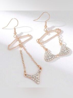 ✨ Crystal Bikini Earrings | Gold Statement Dangle Earrings | Beach Glam 👙💎